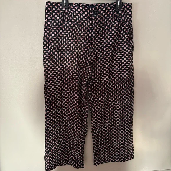Maeve by Anthropologie The Colette Cropped Wide-Leg Pants Size 32 patterned - Picture 9 of 11